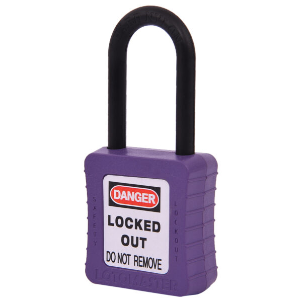 De-Electric Lockout Padlock 38mm Keyed Different Violet