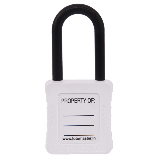 De-Electric Lockout Padlock 38mm Keyed Different White - Image 2