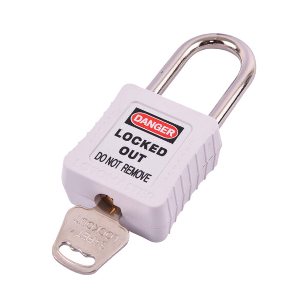 Safety Lockout Padlock 38mm Keyed Different White - Image 3