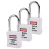 Safety Lockout Padlocks 3 Master Keyed 38mm White