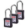 Safety Lockout Padlocks 3 Master Keyed 38mm Black