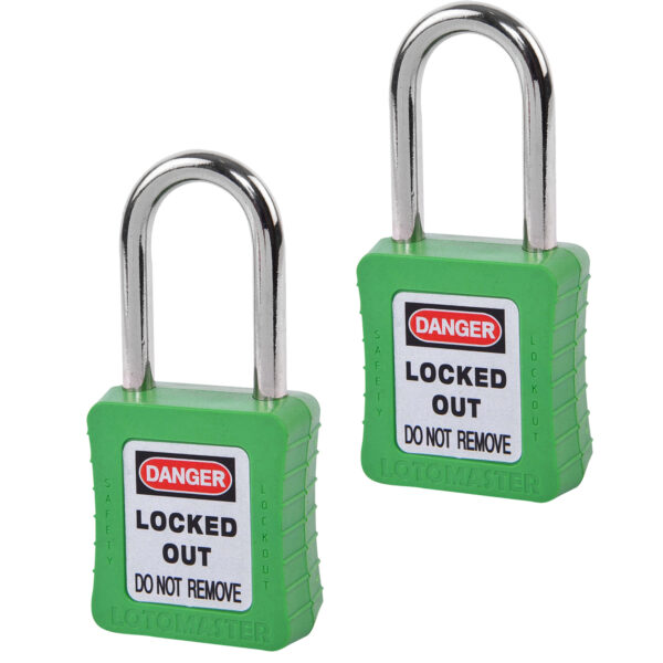 Safety Lockout Padlocks 2 Keyed Alike 38mm Green-Germany