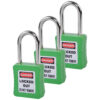 Safety Lockout Padlocks 3 Master Keyed 38mm Green-italy