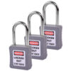 Safety Lockout Padlocks 3 Keyed Alike 38mm Grey