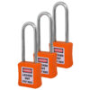 Safety Lockout Padlocks 3 Master Keyed 75mm Orange