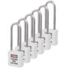 Safety Lockout Padlocks 6 Master Keyed 75mm White