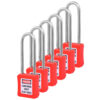 Safety Lockout Padlocks 6 Master Keyed 75mm Red