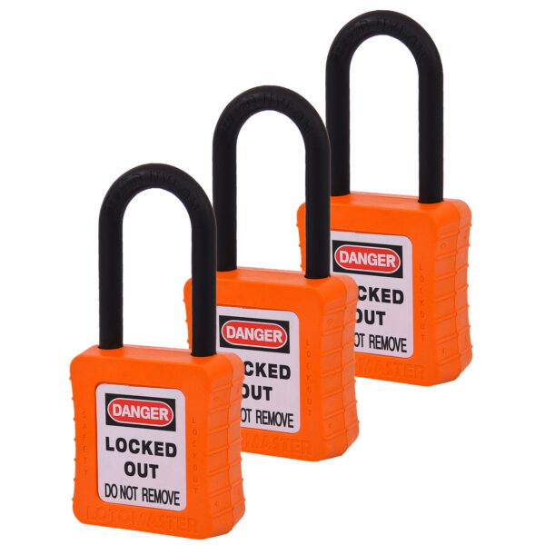 De-Electric Lockout Padlocks 3 Master Keyed 38mm Orange