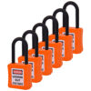 De-Electric Lockout Padlocks 6 Keyed Alike 38mm Orange