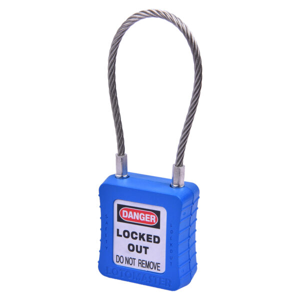 safety cable padlock blue