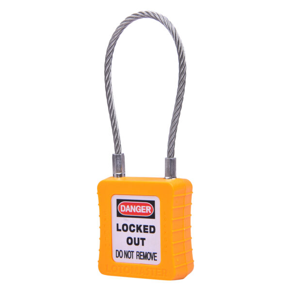 safety cable padlock yellow